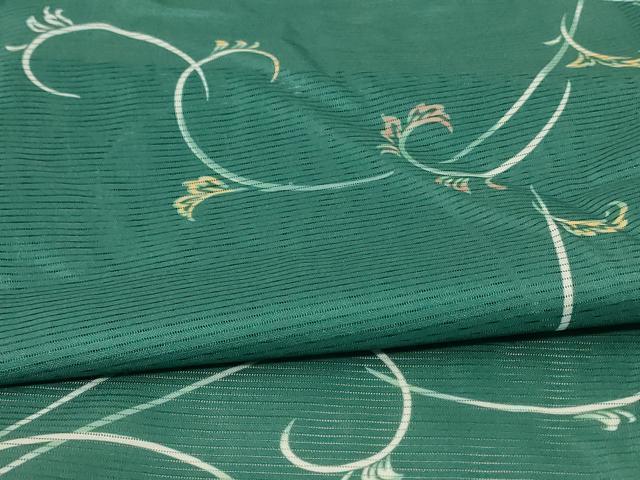 平和屋着物＊夏物 小紋 絽 唐草文 洗える着物 未使用 AABE1355jd