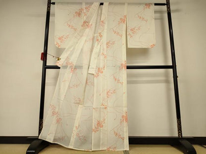 平和屋着物＊夏物　小紋　絽　花鼓文　洗える着物　AABE1357jd