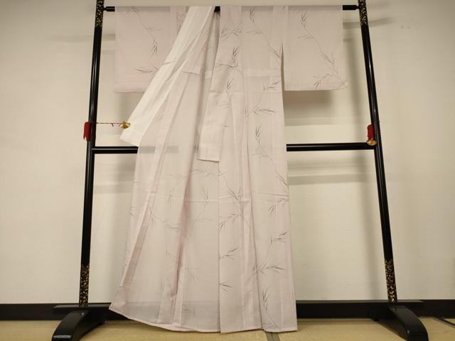 平和屋着物＊夏物 小紋 絽 枝葉文 洗える着物 AABE1360jd