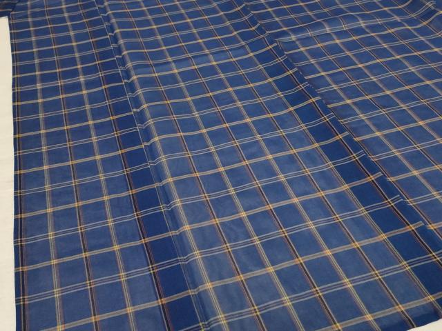 平和屋着物＊夏物 本場琉球絣 夏琉球 格子 証紙付き 正絹 逸品 AABE1361jd