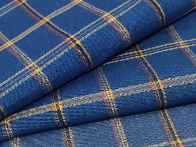 平和屋着物＊夏物 本場琉球絣 夏琉球 格子 証紙付き 正絹 逸品 AABE1361jd