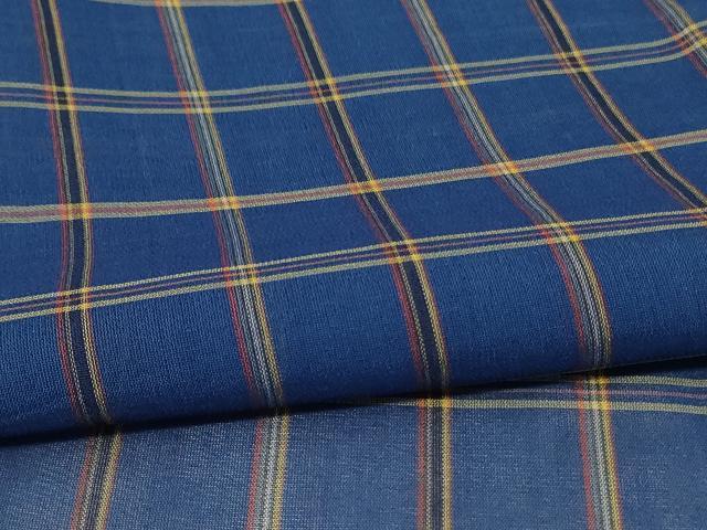 平和屋着物＊夏物 本場琉球絣 夏琉球 格子 証紙付き 正絹 逸品 AABE1361jd