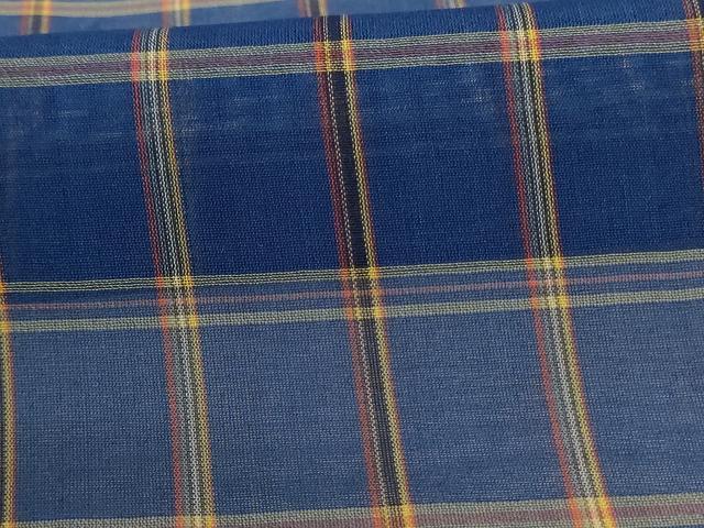 平和屋着物＊夏物 本場琉球絣 夏琉球 格子 証紙付き 正絹 逸品 AABE1361jd