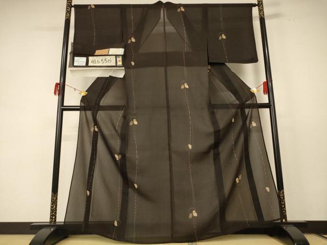 平和屋着物＊夏物　明石ちぢみ　猫　証紙付き　正絹　逸品　AABE1362jd