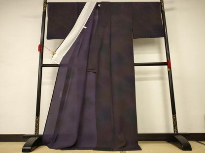 平和屋着物＊前田仁仙 仁仙更紗 夏物 小紋 絽 霞文 ロング丈 正絹 逸品 AABE1365jd
