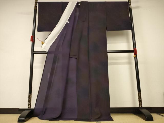 平和屋着物＊前田仁仙 仁仙更紗 夏物 小紋 絽 霞文 ロング丈 正絹 逸品 AABE1365jd