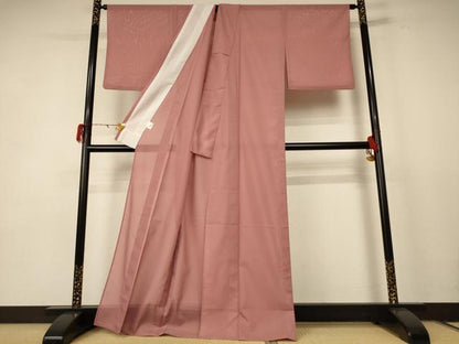 平和屋着物＊夏物 色無地 絽 洗朱色 洗える着物 AABE1370jd