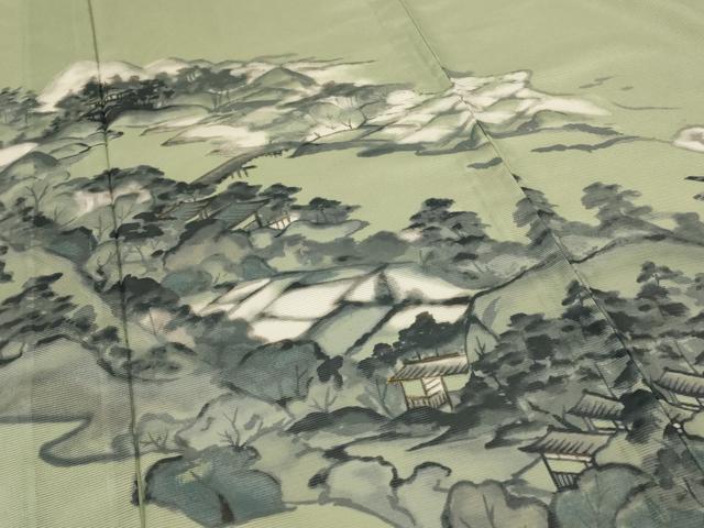 平和屋着物＊夏物　訪問着　絽　風景文　金彩　洗える着物　AABE1371jd 平和屋着物＊夏物 訪問着 絽 風景文 金彩 洗える着物 AABE1371jd