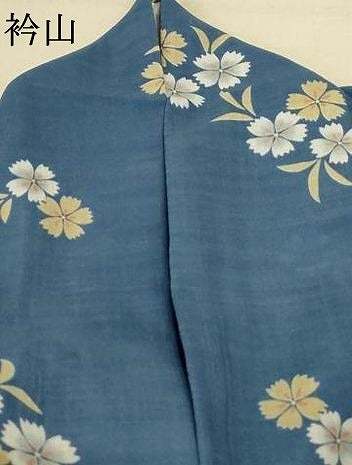 平和屋着物＊夏物 小紋 紗 草花文 洗える着物 AABE1373jd