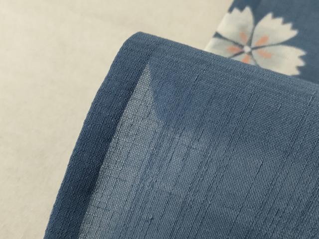 平和屋着物＊夏物 小紋 紗 草花文 洗える着物 AABE1373jd