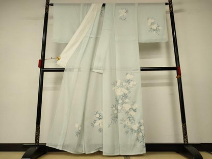 平和屋着物＊夏物 訪問着 絽 草花文 正絹 逸品 AABE1374jd