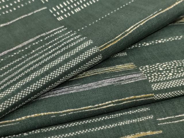 平和屋着物＊夏物 小紋 紗 横段文 洗える着物 AABE1382jd