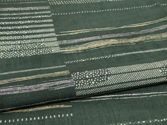 平和屋着物＊夏物 小紋 紗 横段文 洗える着物 AABE1382jd