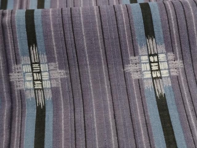 平和屋着物＊夏物　小紋　紗　間道　洗える着物　AABE1385jd 平和屋着物＊夏物 小紋 紗 間道 洗える着物 AABE1385jd