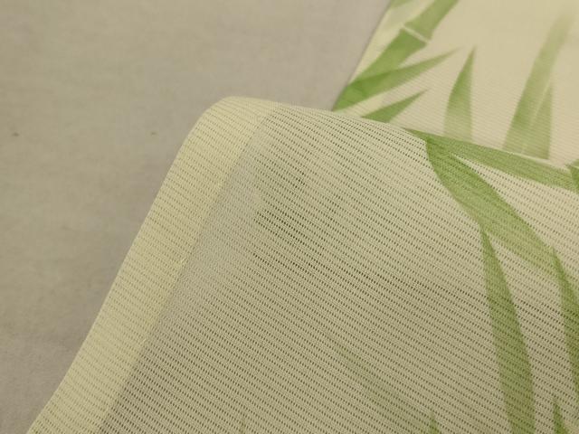 平和屋着物＊夏物 小紋 絽 笹竹文 洗える着物 未使用 AABE1391jd
