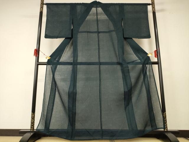 平和屋着物＊夏物 色無地 舞葉紋紗 百入茶色 洗える着物 AABE1392jd