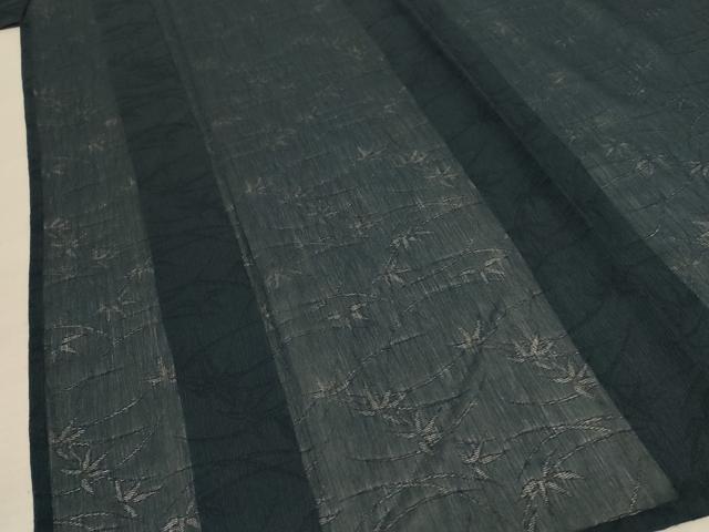 平和屋着物＊夏物 色無地 舞葉紋紗 百入茶色 洗える着物 AABE1392jd