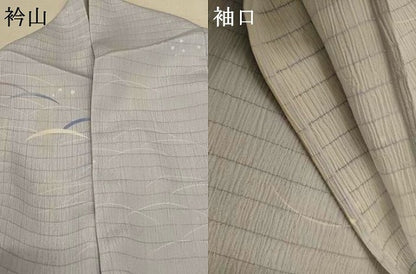 平和屋着物＊夏物 小紋 絽 芝文 洗える着物 AABE1397jd