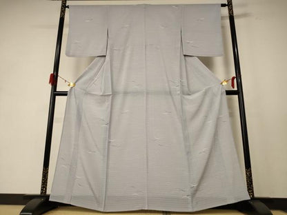 平和屋着物＊夏物 小紋 絽 芝文 洗える着物 AABE1397jd