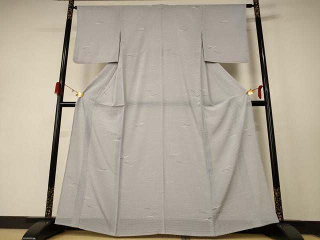 平和屋着物＊夏物 小紋 絽 芝文 洗える着物 AABE1397jd
