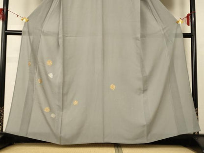 平和屋着物＊夏物 銀座きしや 訪問着 変わり絽 刺繍 草葉文 金銀彩 金銀糸 たとう紙付き 正絹 逸品 AABE1399jd