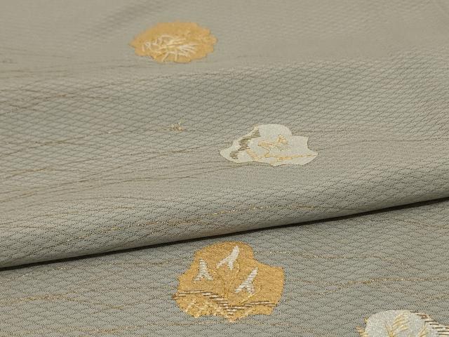 平和屋着物＊夏物 銀座きしや 訪問着 変わり絽 刺繍 草葉文 金銀彩 金銀糸 たとう紙付き 正絹 逸品 AABE1399jd