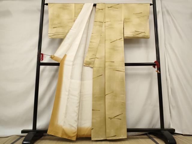 平和屋着物■上質な小紋　横笛　暈し染め　正絹　逸品　AABE1404st