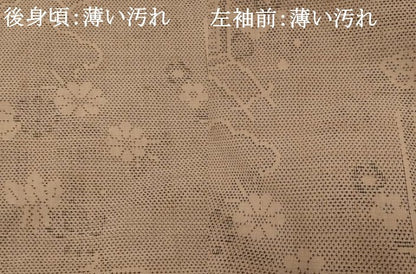 平和屋着物■上質な紬　御所車花文　正絹　逸品　AABE1419st