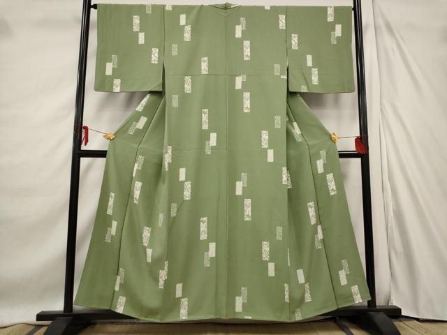平和屋着物■上質な小紋　短冊花文　正絹　逸品　AABE1450st