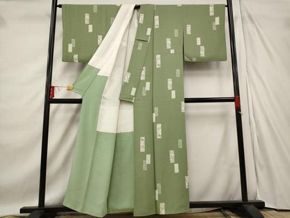 平和屋着物■上質な小紋　短冊花文　正絹　逸品　AABE1450st