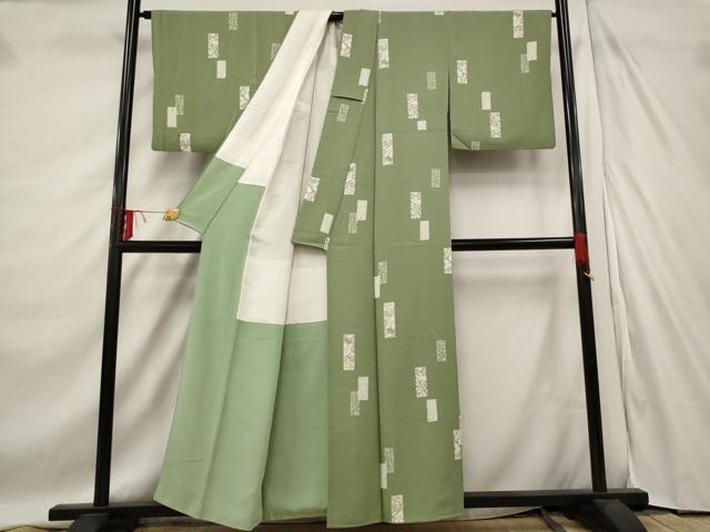 平和屋着物■上質な小紋　短冊花文　正絹　逸品　AABE1450st