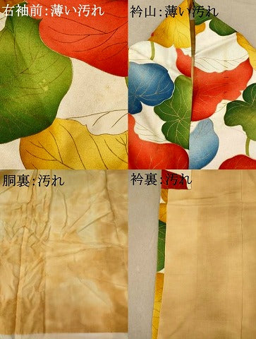 平和屋着物■上質な小紋　葉尽くし　金彩　正絹　逸品　AABE1457st