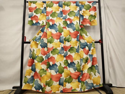 平和屋着物■上質な小紋　葉尽くし　金彩　正絹　逸品　AABE1457st