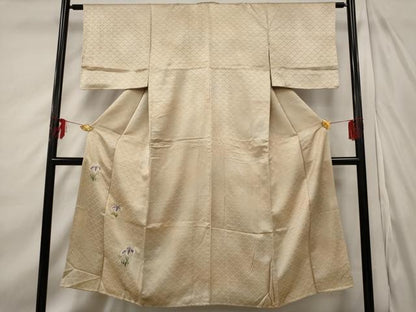 平和屋着物■色留訪問着　駒刺繍　杜若　暈し染め　金糸　正絹　逸品　AABE1458st