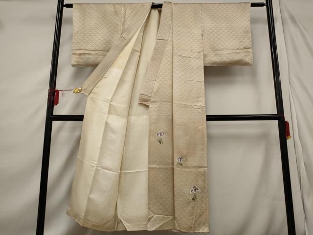 平和屋着物■色留訪問着　駒刺繍　杜若　暈し染め　金糸　正絹　逸品　AABE1458st