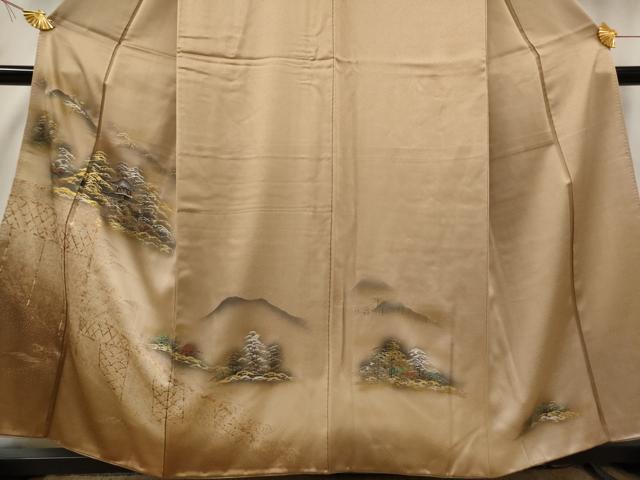 平和屋着物■豪華色留袖 遠山風景文 暈し染め 金銀彩 正絹 逸品 AABE1462st