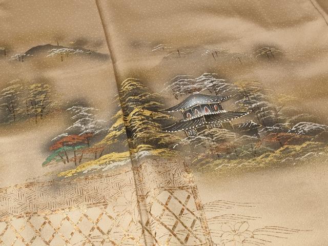 平和屋着物■豪華色留袖 遠山風景文 暈し染め 金銀彩 正絹 逸品 AABE1462st