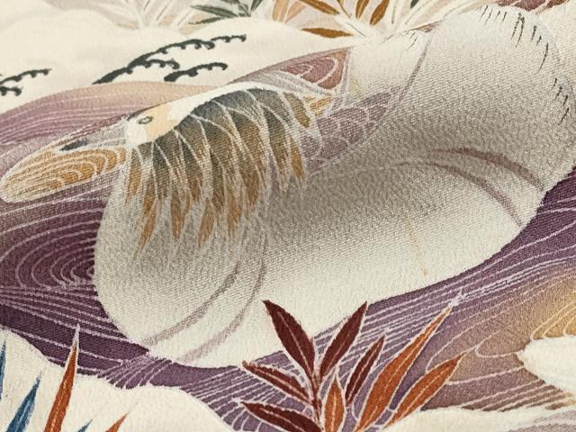 平和屋着物■豪華黒留袖　流水文　鴛鴦　正絹　逸品　AABE1476st