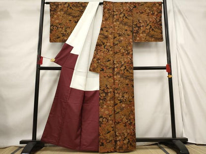 平和屋着物■上質な小紋　流水花鳥文　正絹　逸品　AABE1491st