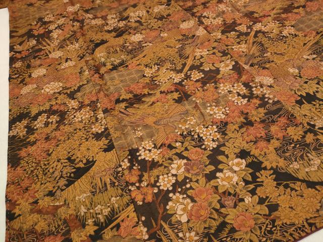 平和屋着物■上質な小紋　流水花鳥文　正絹　逸品　AABE1491st