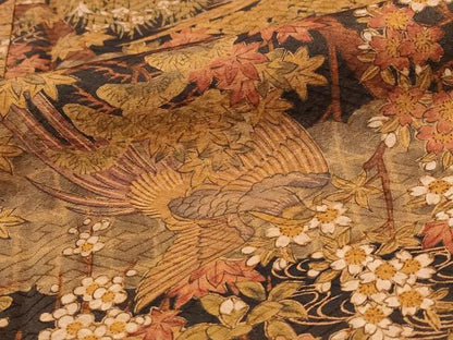 平和屋着物■上質な小紋　流水花鳥文　正絹　逸品　AABE1491st