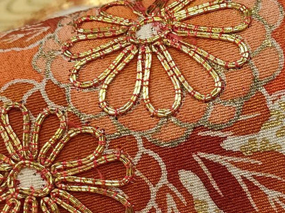 平和屋着物■豪華黒留袖　駒刺繍　草花文　絵巻　金彩　正絹　逸品　AABE1494st
