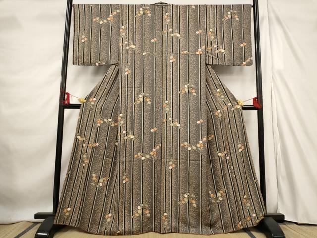 平和屋着物■上質な小紋　舞花間道　金彩　正絹　逸品　AABE1500st