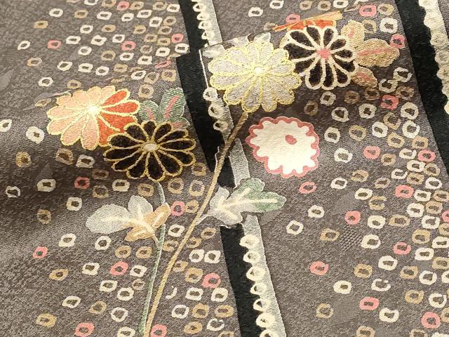 平和屋着物■上質な小紋　舞花間道　金彩　正絹　逸品　AABE1500st
