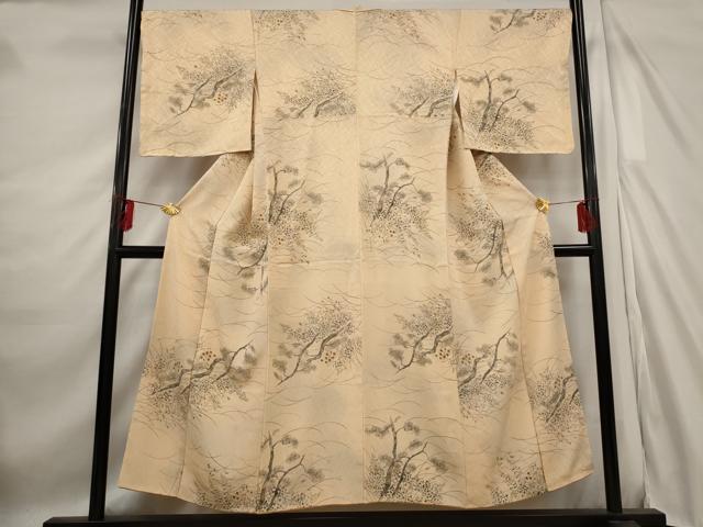 平和屋着物■上質な小紋　手描き　枝松文　金彩　正絹　逸品　AABE1506st