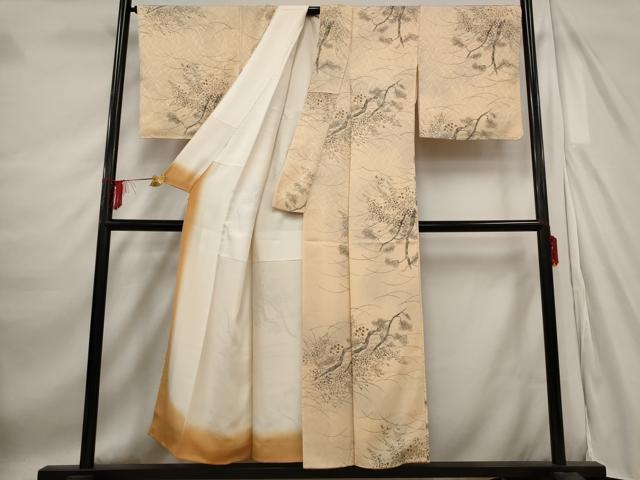 平和屋着物■上質な小紋　手描き　枝松文　金彩　正絹　逸品　AABE1506st