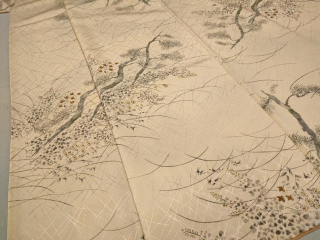 平和屋着物■上質な小紋　手描き　枝松文　金彩　正絹　逸品　AABE1506st