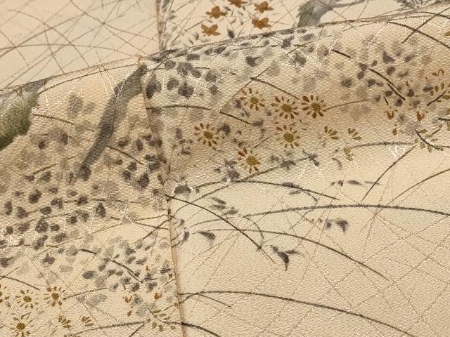 平和屋着物■上質な小紋　手描き　枝松文　金彩　正絹　逸品　AABE1506st