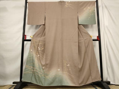 平和屋着物■訪問着　草花文　暈し染め　金彩　正絹　逸品　AABE1508st
