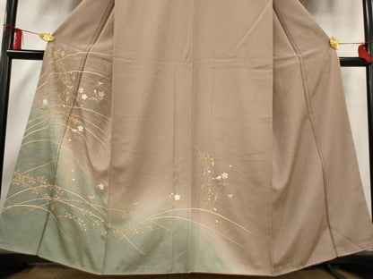 平和屋着物■訪問着　草花文　暈し染め　金彩　正絹　逸品　AABE1508st